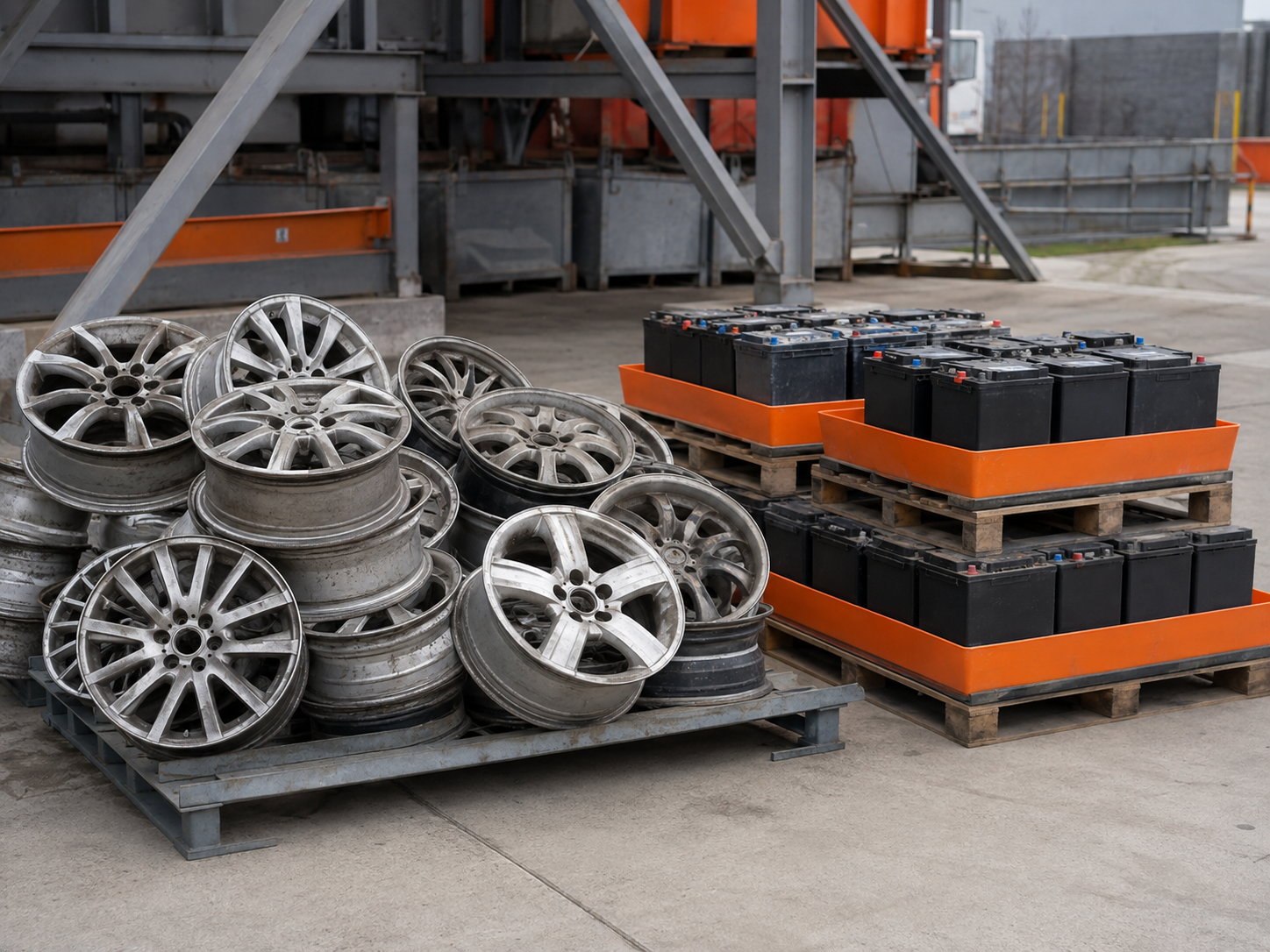 Representative automotive batteries and aluminum alloy wheels